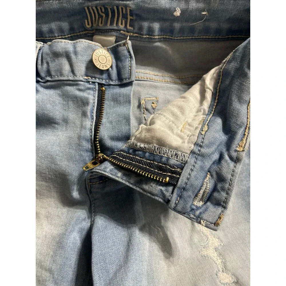 Justice Girls Distressed Denim Shorts Size 12